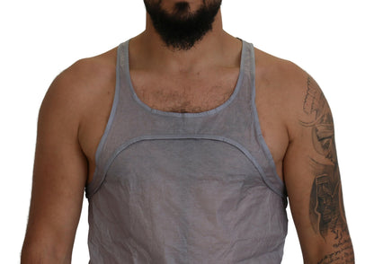 Light Gray Cotton Sleeveless Tank Men Top T-shirt - The Luxe Alliance