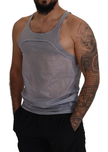 Light Gray Cotton Sleeveless Tank Men Top T-shirt - The Luxe Alliance