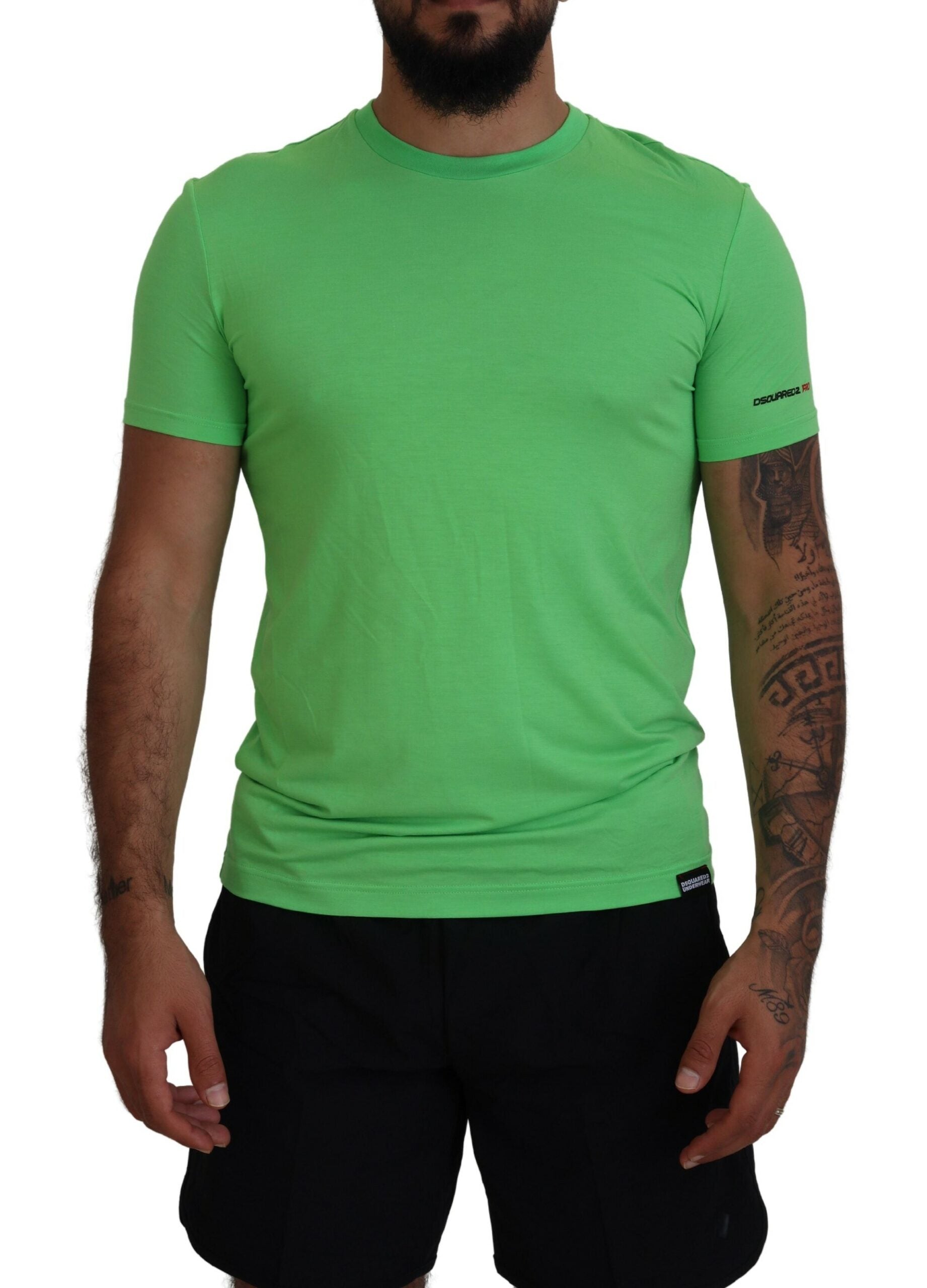Dsquared2 Green Modal Short Sleeves Crewneck T-shirt