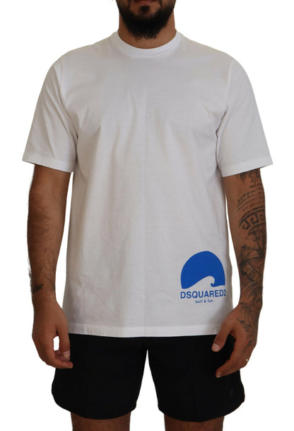 White Cotton Short Sleeves Crewneck T-shirt - The Luxe Alliance