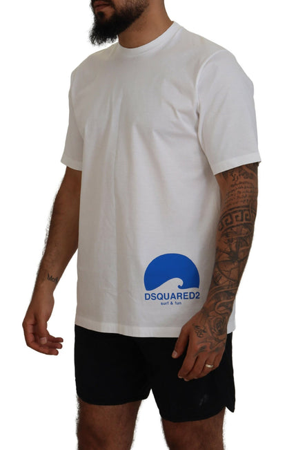  - White Cotton Short Sleeves Crewneck T-shirt