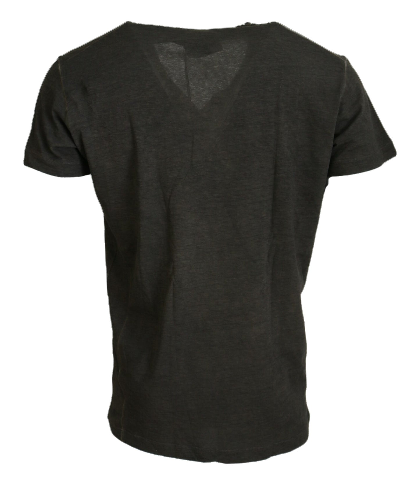 Gray Cotton Linen Short Sleeves V-neck T-shirt - The Luxe Alliance