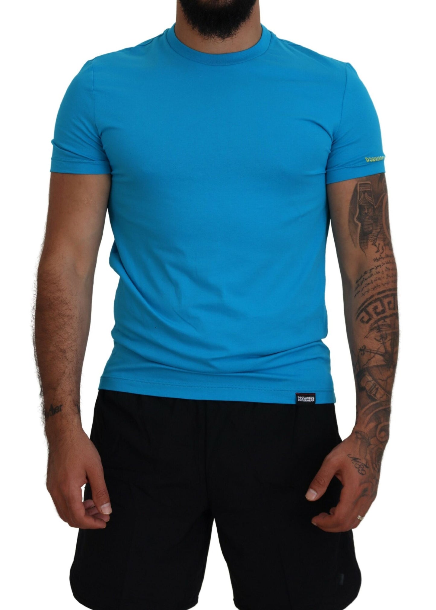 Blue Modal Short Sleeves Crewneck T-shirt - The Luxe Alliance