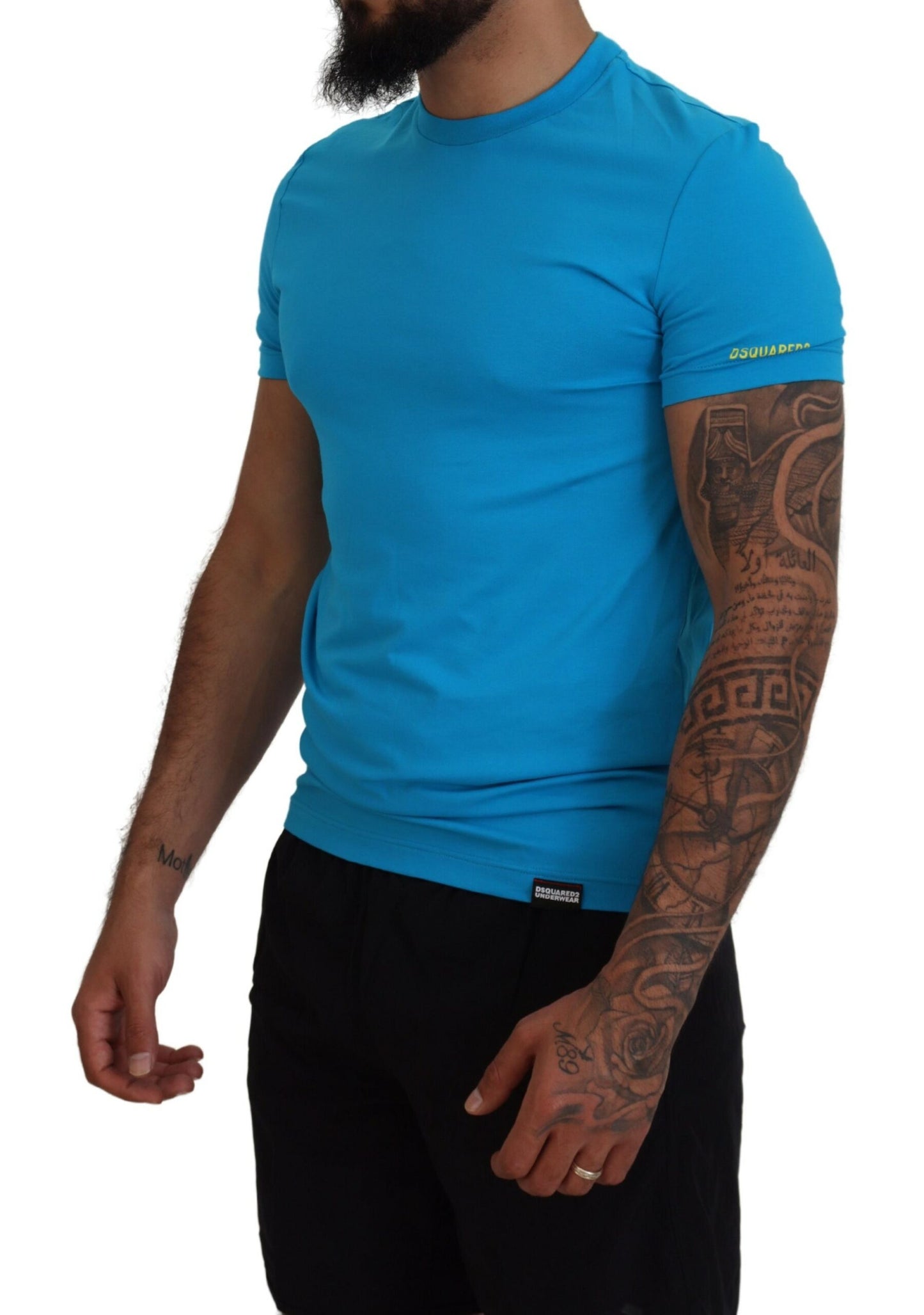 Blue Modal Short Sleeves Crewneck T-shirt - The Luxe Alliance