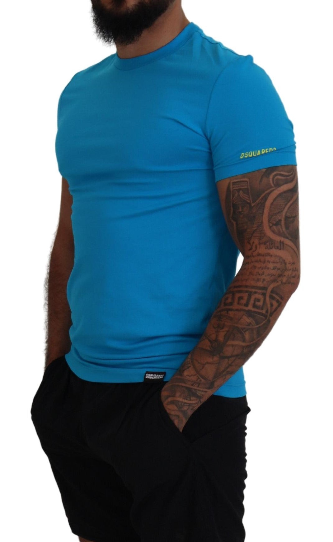 Blue Modal Short Sleeves Crewneck T-shirt - The Luxe Alliance