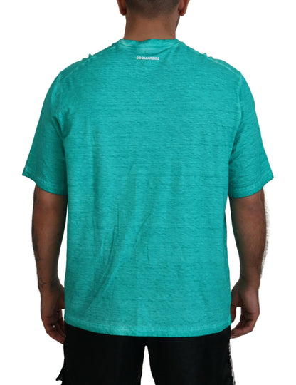 Light Green Cotton Linen Short Sleeves T-shirt - The Luxe Alliance