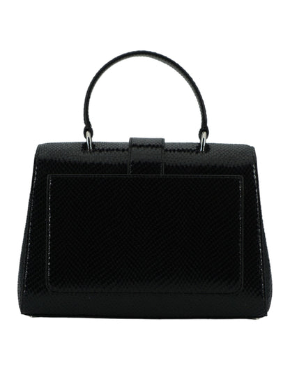  - Black Leather Top Handle Shoulder Bag