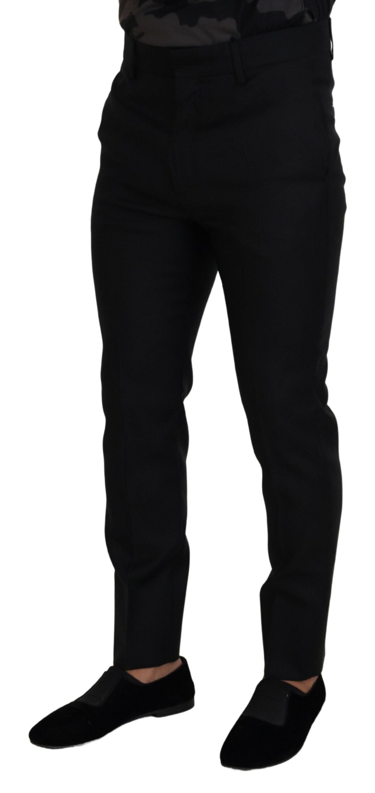 Dsquared2 Black Virgin Wool Slim Fit Men’s Formal Pants