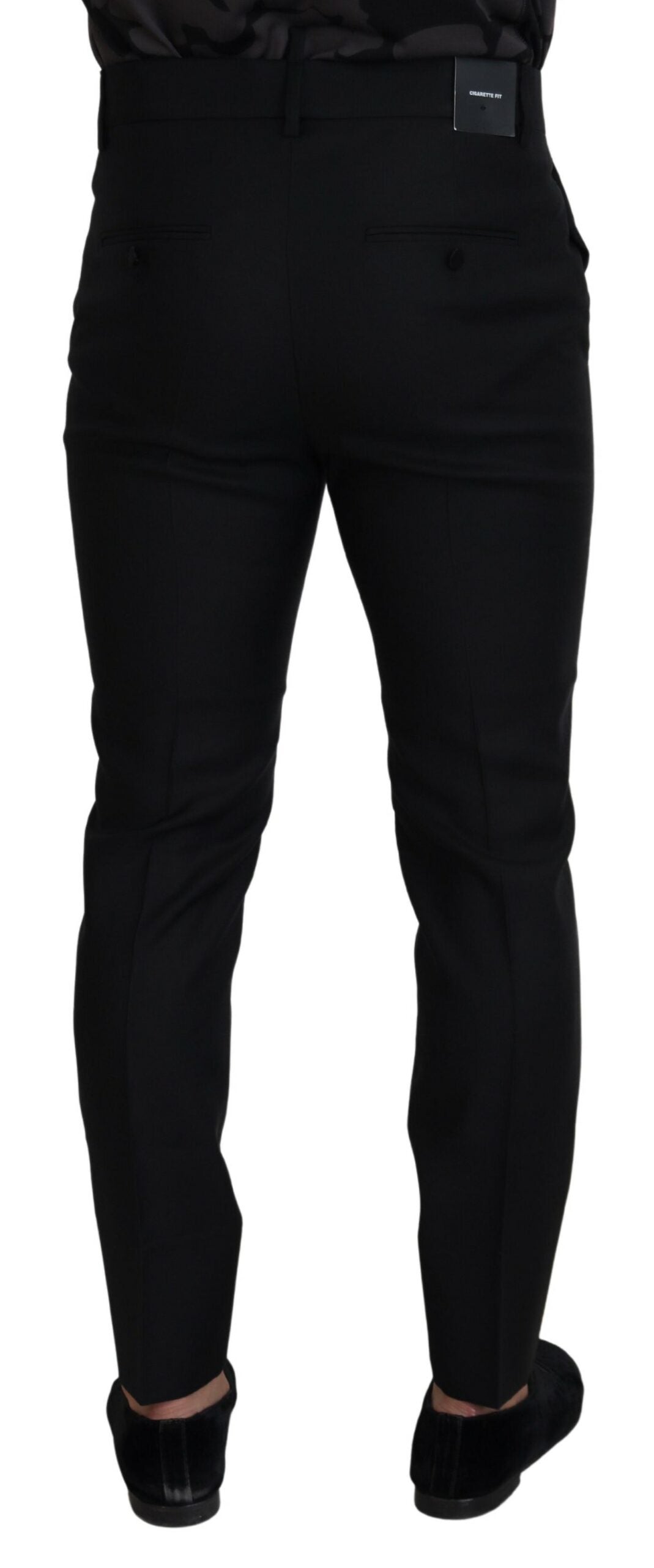 Dsquared2 Black Virgin Wool Slim Fit Men’s Formal Pants