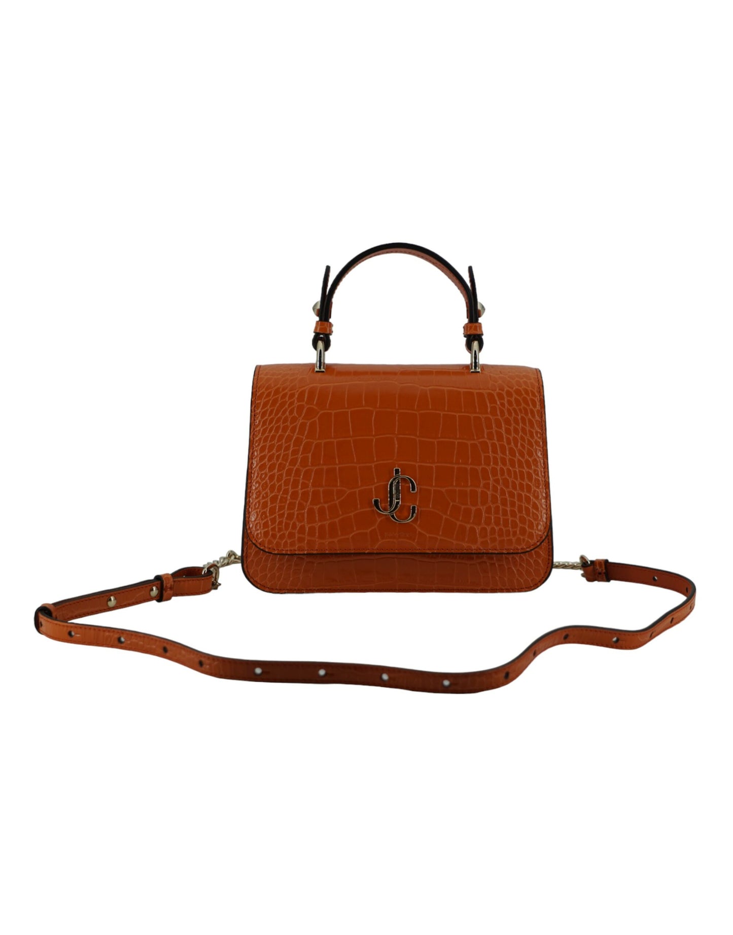  - Orange Leather Top Handle and Shoulder Bag