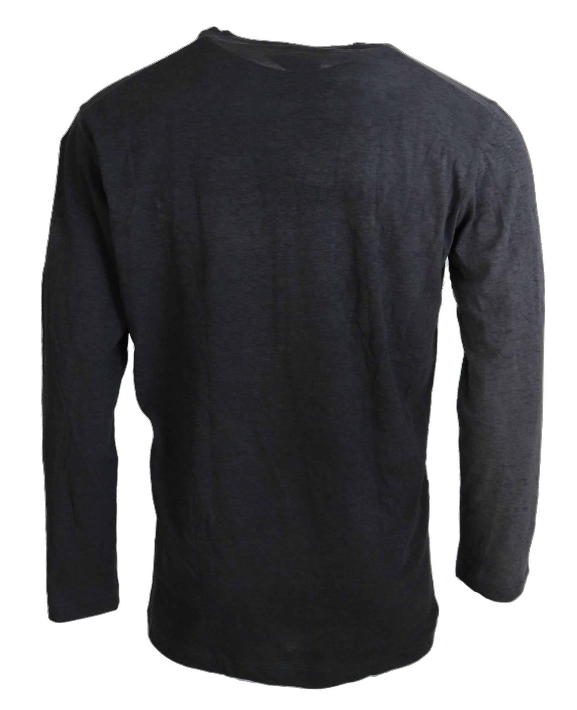 Black Cotton Linen Long Sleeves Pullover Sweater by Dsquared2