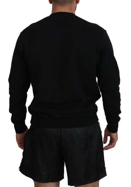  - Black Logo Print Long Sleeves Men Pullover Sweater