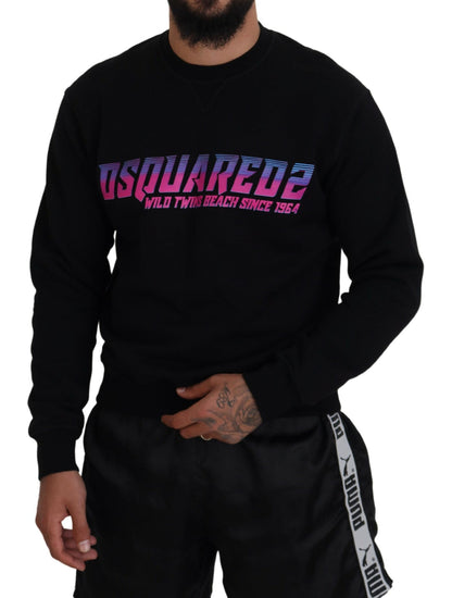  - Black Logo Print Long Sleeves Men Pullover Sweater