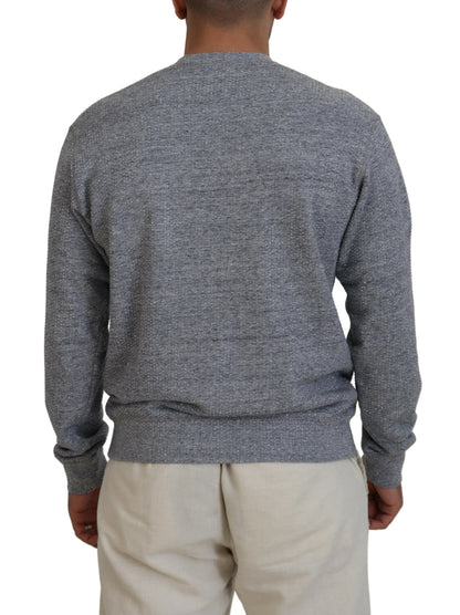  - Gray Crystal Embellishment Men Pullover Sweater