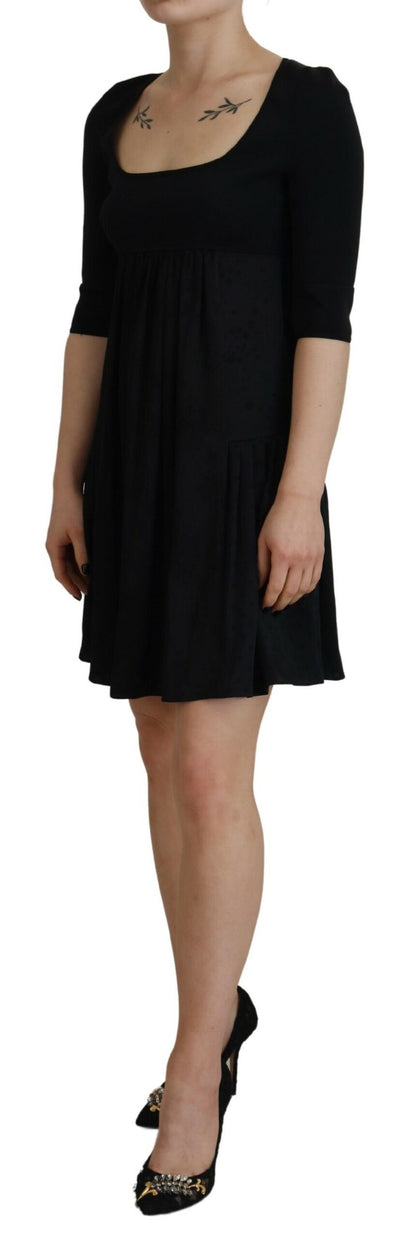 Dsquared2 Black Acetate Short Sleeves A-line Sheath Dress