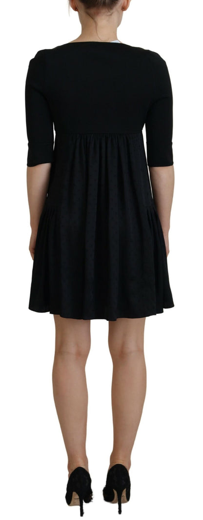 Dsquared2 Black Acetate Short Sleeves A-line Sheath Dress