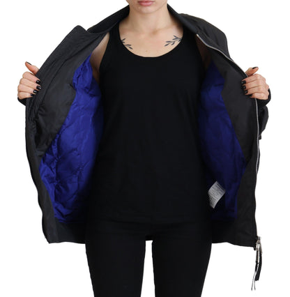 Dsquared2 Black Logo Print Full Zip Women Bomber Jacket
