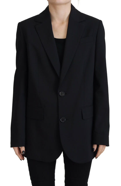 Dsquared2 Black Flower Single Breasted Coat Blazer