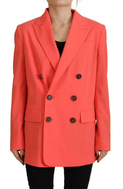  - Pink Double Breasted Coat Blazer Jacket