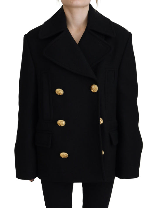  - Black Double Breasted Coat Blazer Jacket