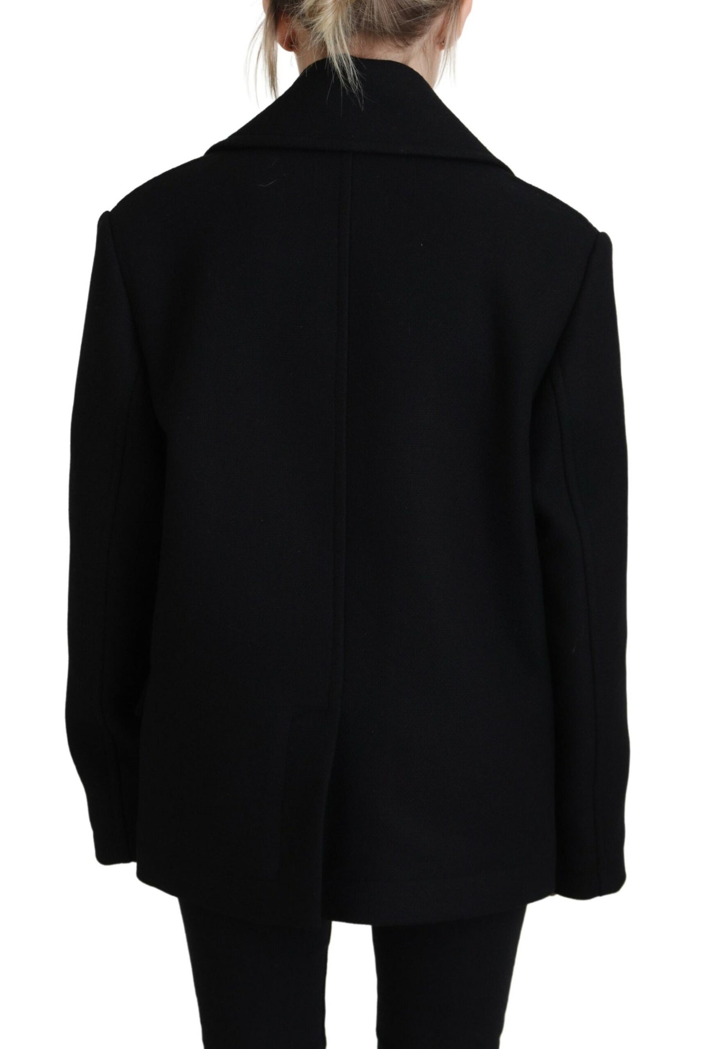  - Black Double Breasted Coat Blazer Jacket