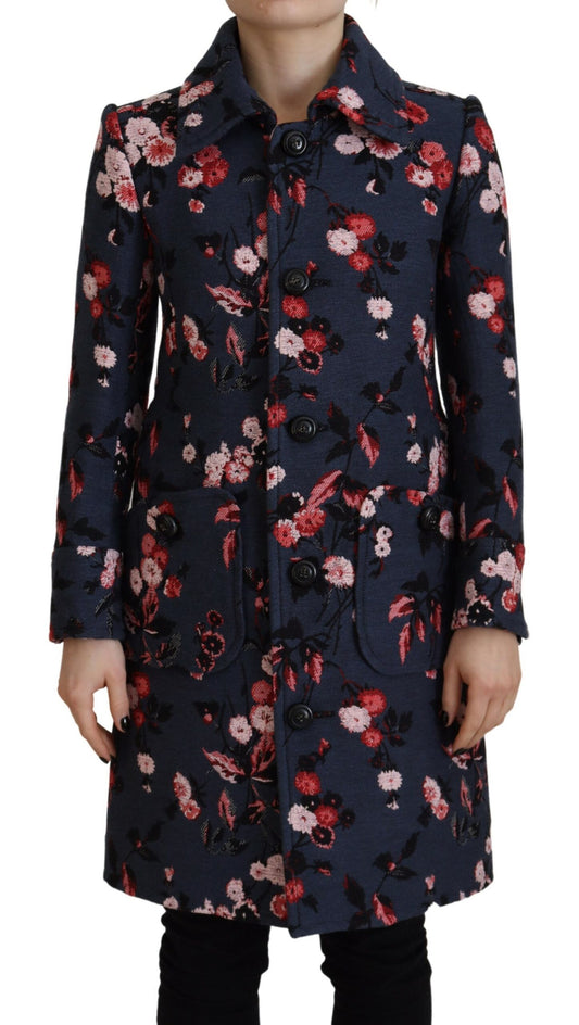  - Multicolor Printed Women Long Coat Blazer Jacket