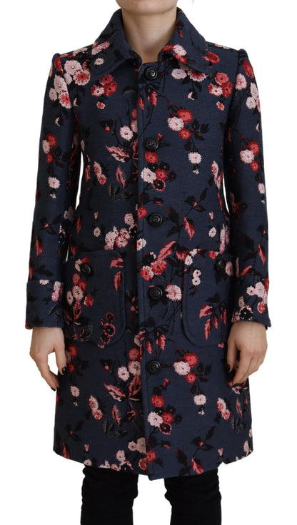 Dsquared2 Multicolor Printed Women Long Coat Blazer Jacket
