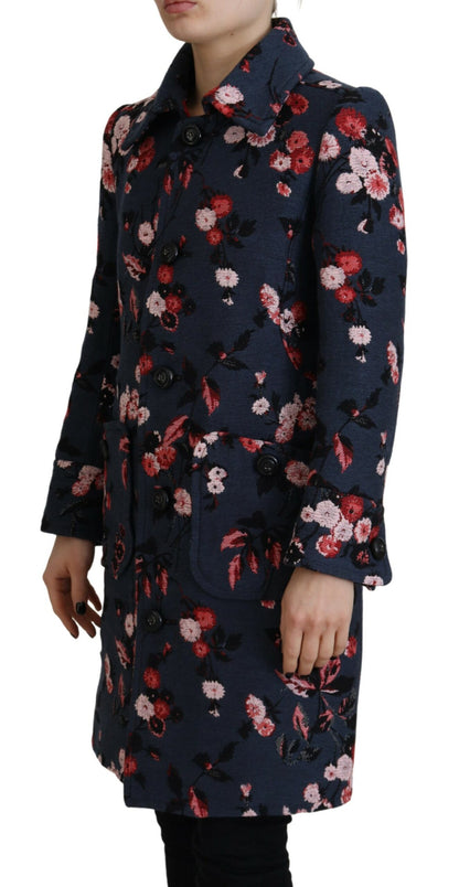Dsquared2 Multicolor Printed Women Long Coat Blazer Jacket