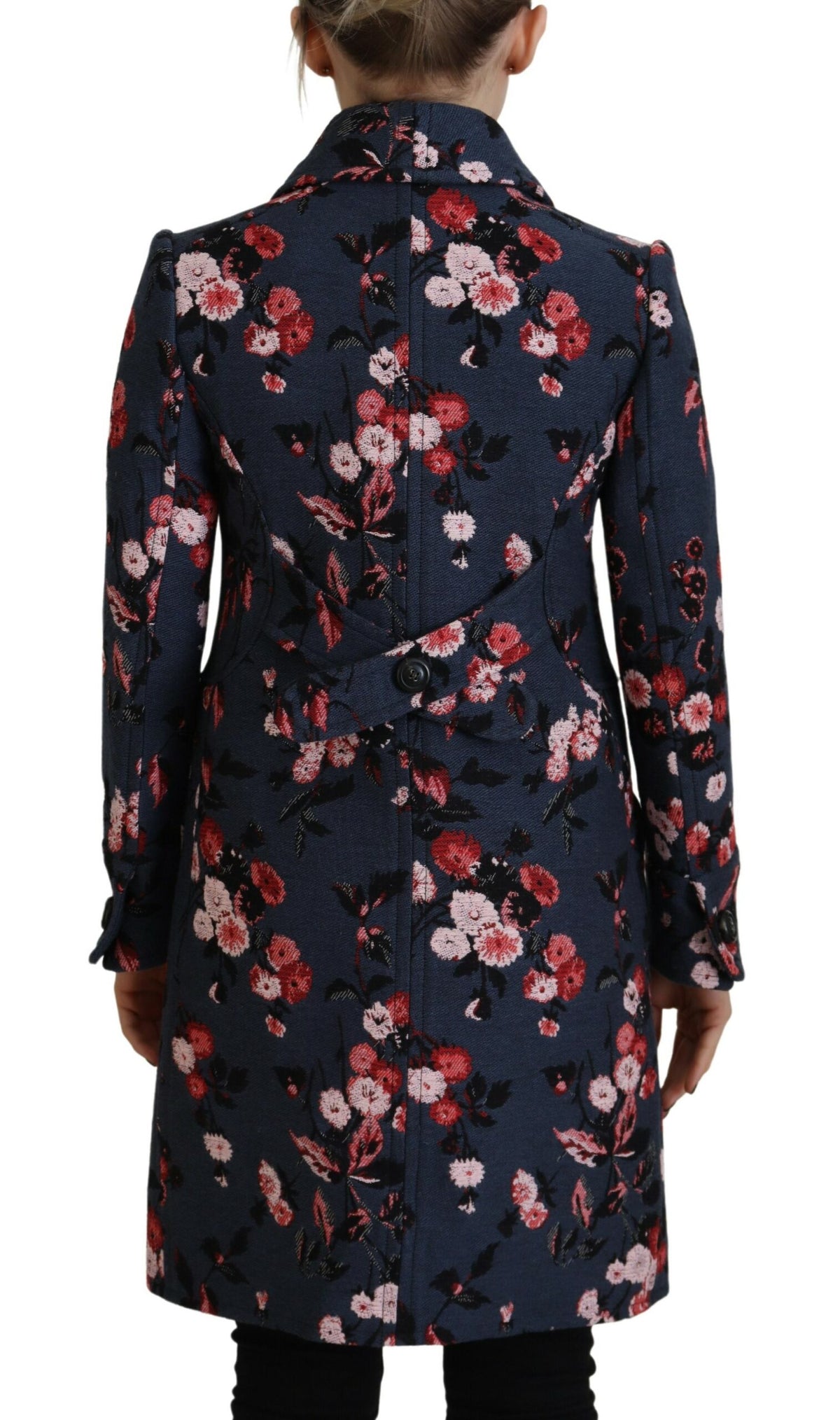 Dsquared2 Multicolor Printed Women Long Coat Blazer Jacket