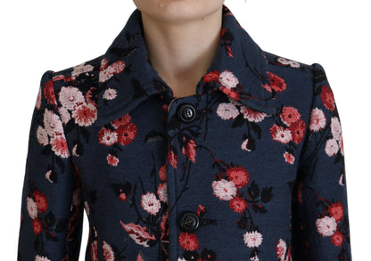 Dsquared2 Multicolor Printed Women Long Coat Blazer Jacket