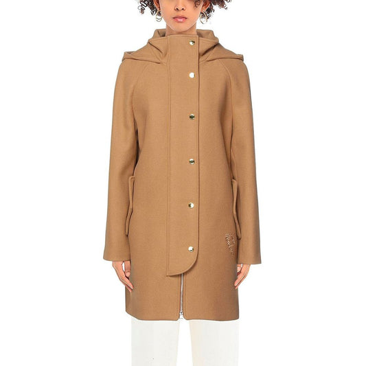 Brown Wool Women Coat - The Luxe Alliance