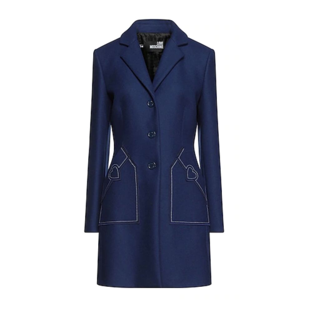  - Elegant Embroidered Heart Wool Coat