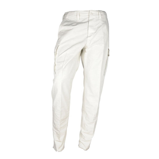  - White Cotton Men Trouser