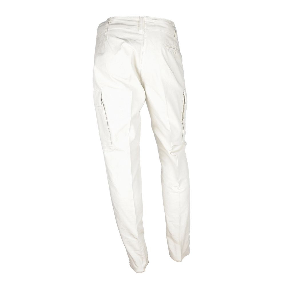  - White Cotton Men Trouser