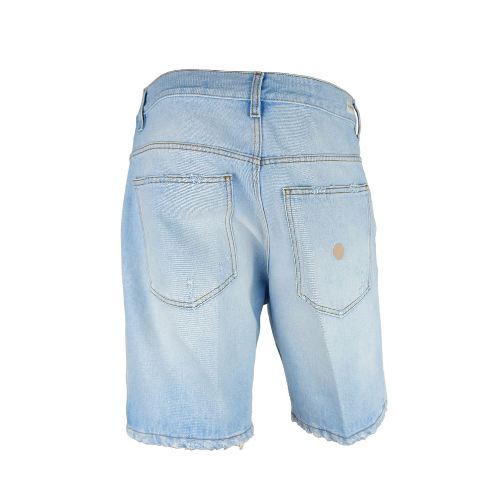  - Light Blue Cotton Men Bermuda Shorts