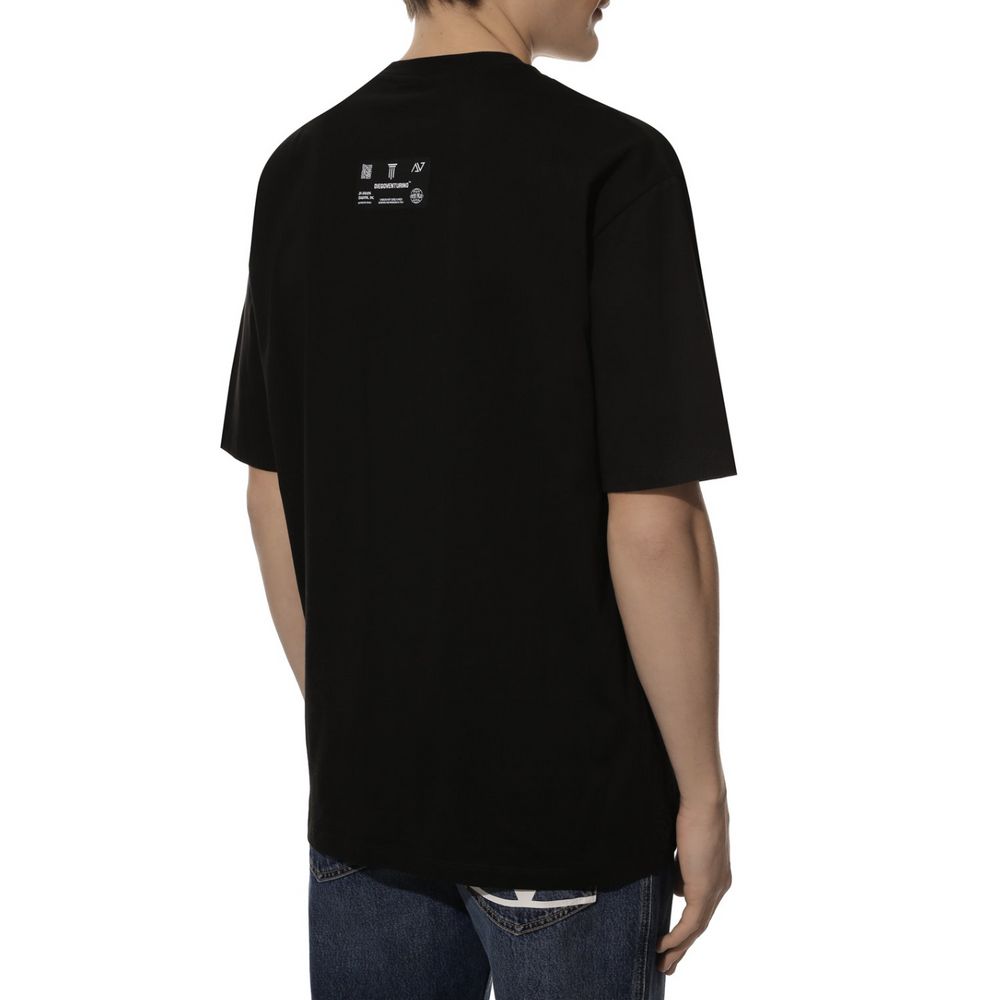  - Sleek Black Cotton T-Shirt with Signature Design