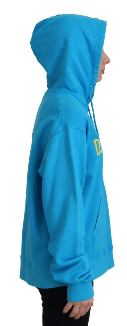  - Blue Logo Print Cotton Hoodie Sweatshirt Sweater