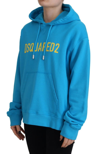  - Blue Logo Print Cotton Hoodie Sweatshirt Sweater