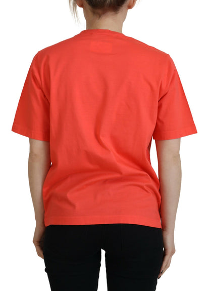  - Orange Logo Cotton Crewneck Short Sleeve T-shirt