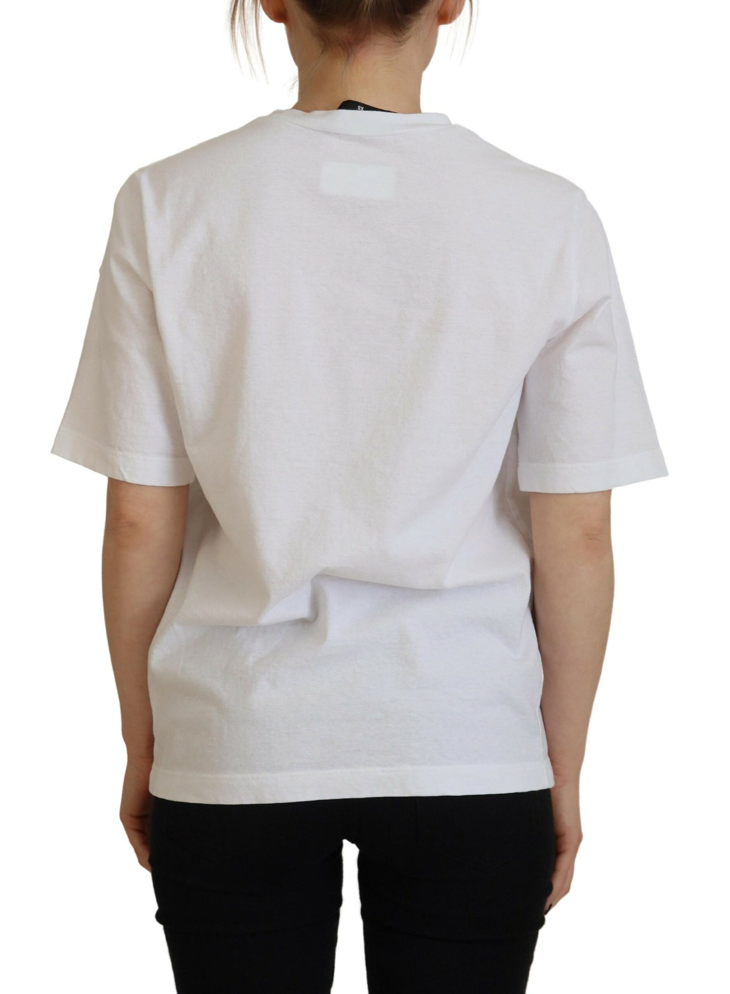  - White Cotton Shiny Icon East Tee Crewneck T-shirt