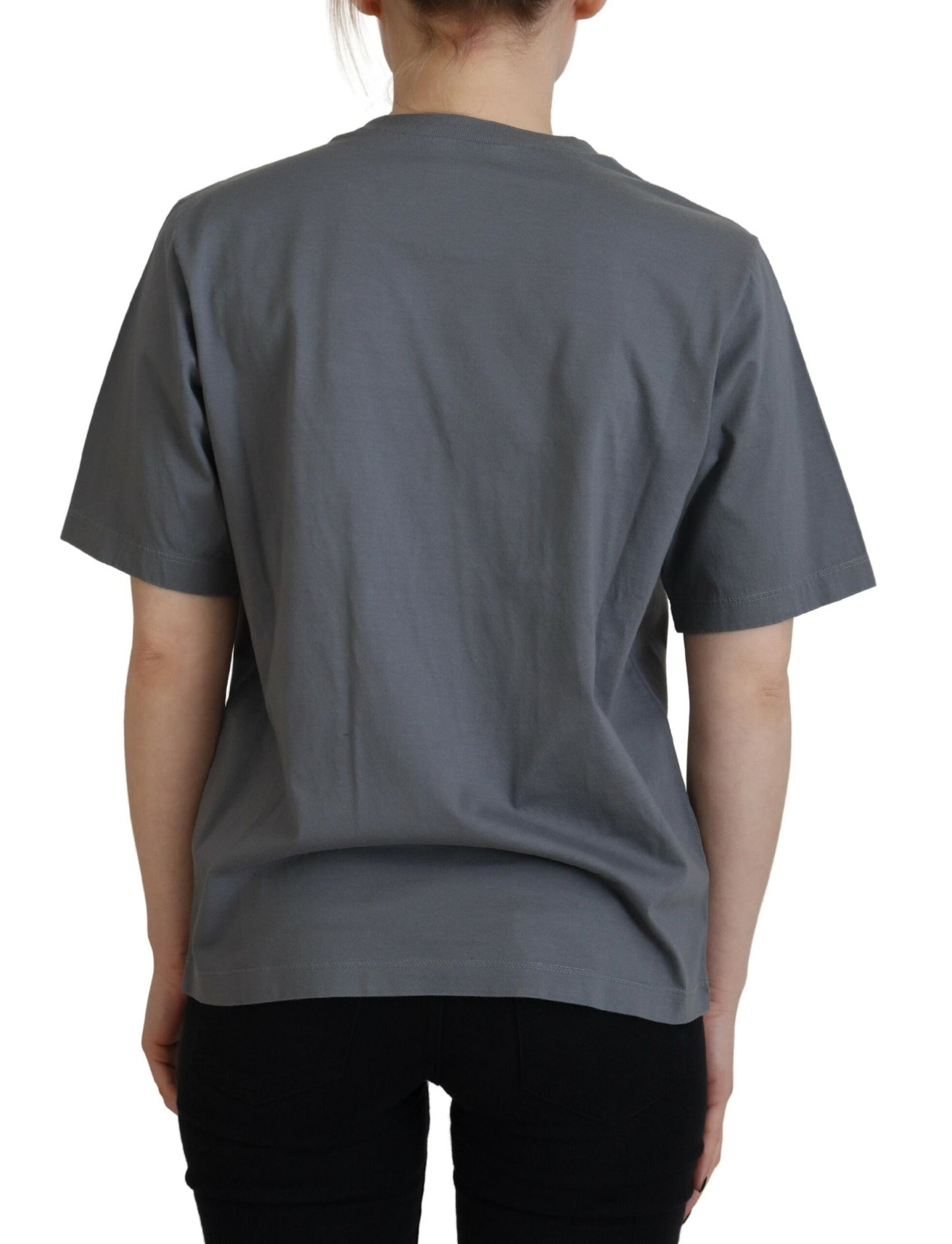  - Gray Logo Cotton Crewneck Short Sleeve Tee T-shirt