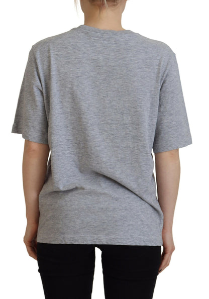  - Gray Logo Cotton Crewneck Short Sleeve Tee T-shirt