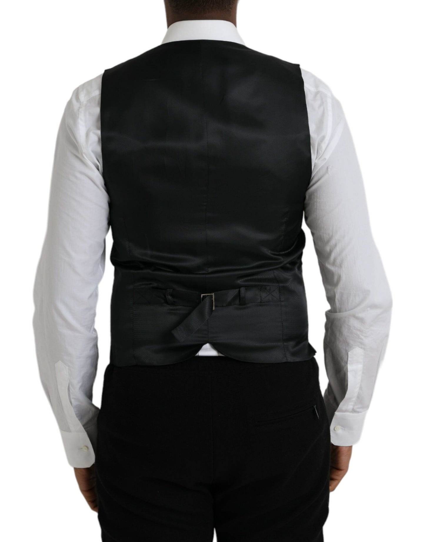  - Gray Wool Formal Dress Waistcoat Vest