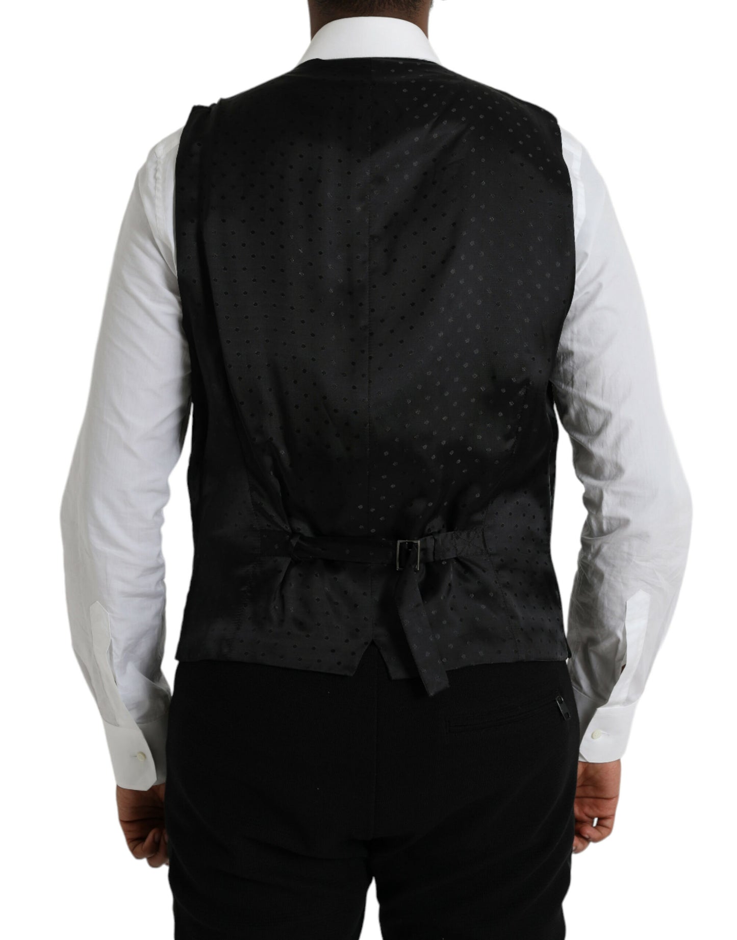  - Black Silk Waistcoat Dress Formal Vest