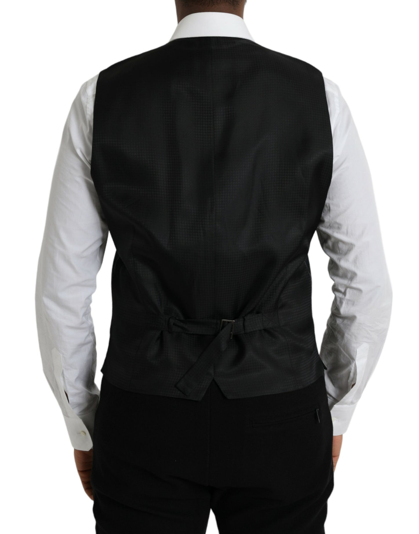  - Black Wool Waistcoat Dress Formal Vest