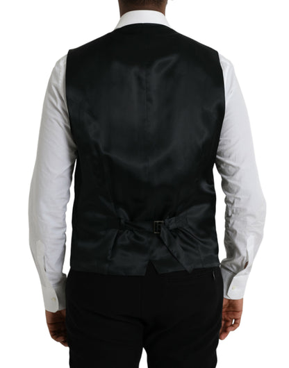  - Black Wool Waistcoat Dress Formal Vest