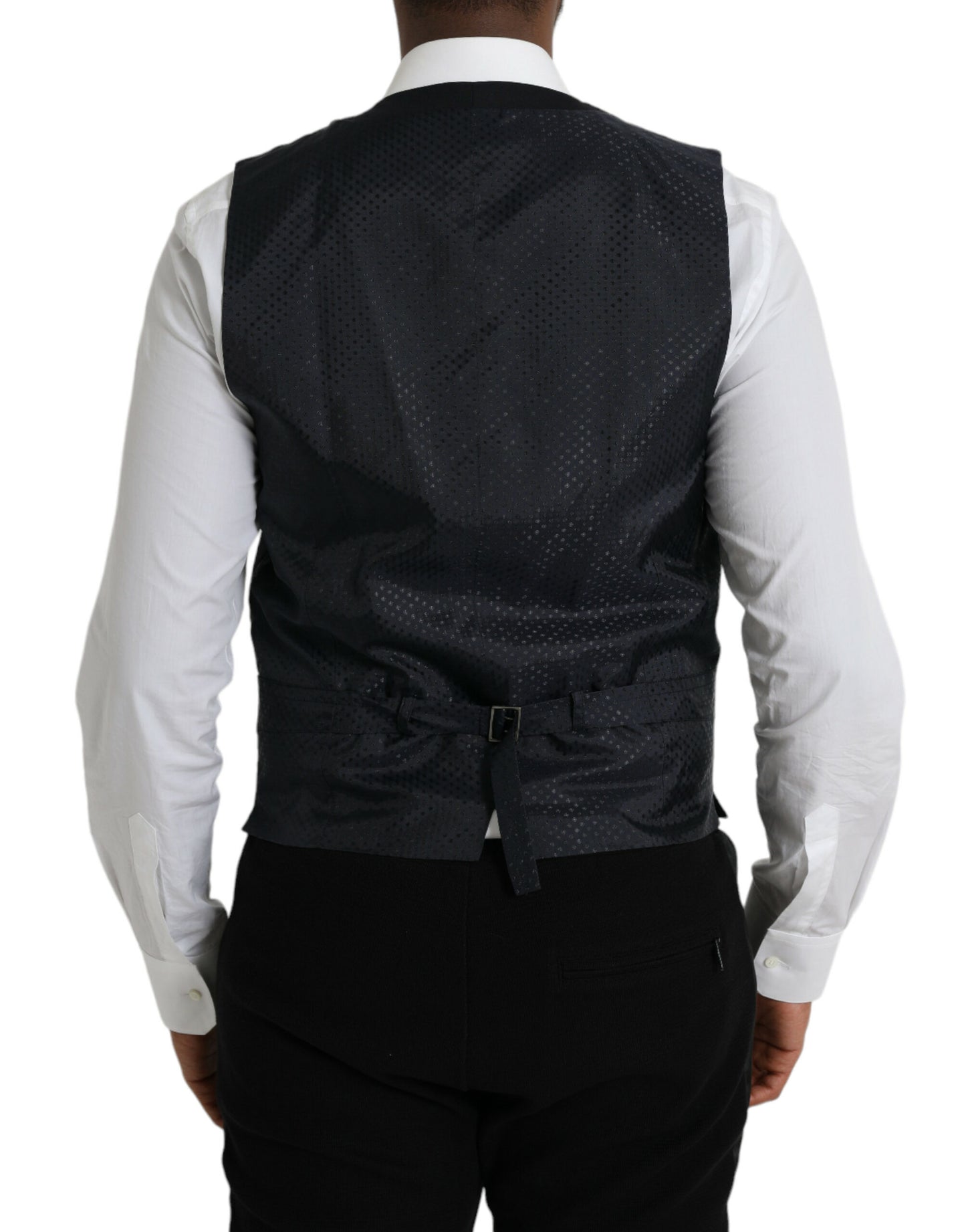  - Black Wool Waistcoat Dress Formal Vest