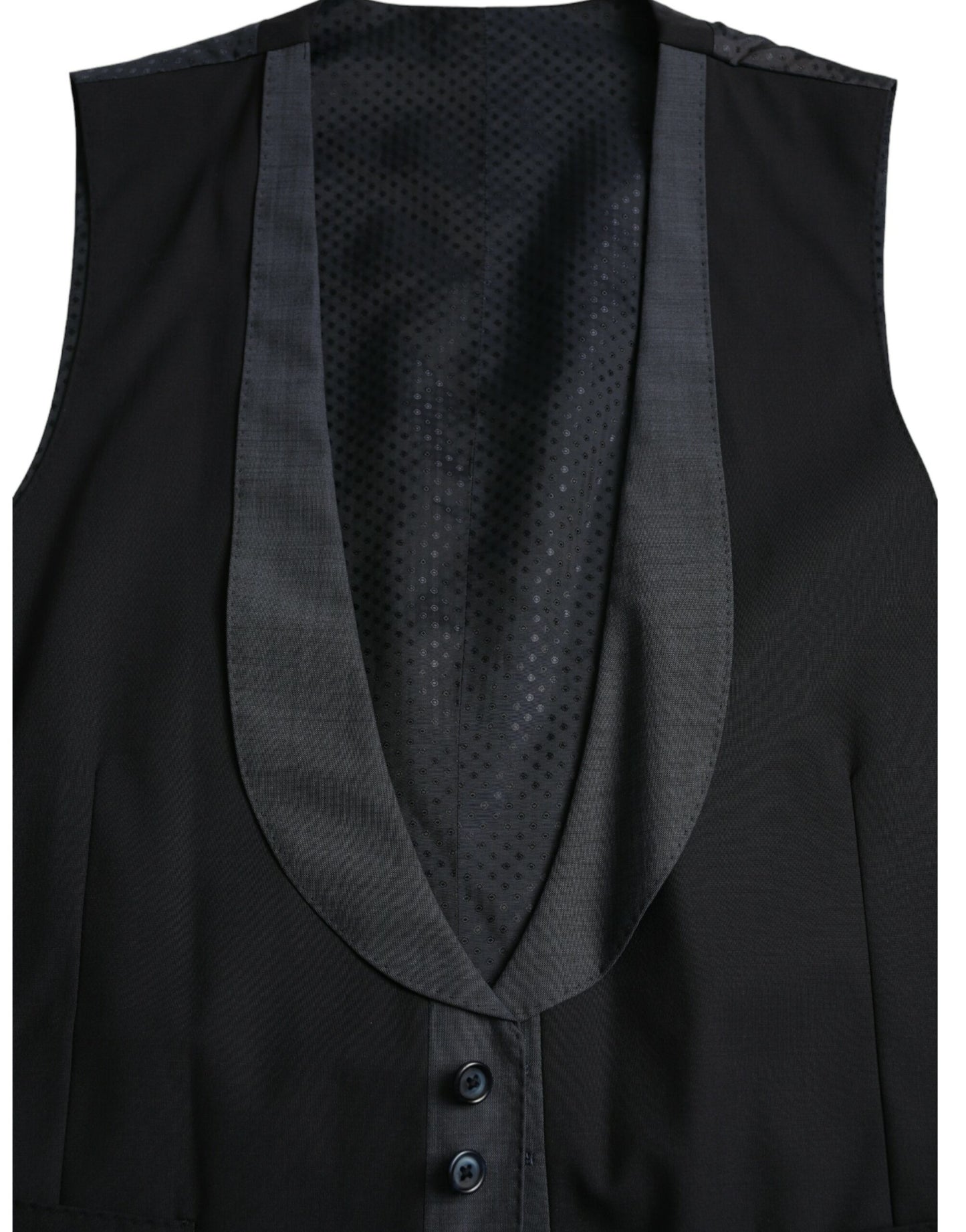  - Black Wool Waistcoat Dress Formal Vest