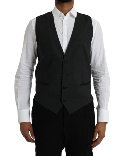  - Black Cotton Waistcoat Dress Formal Vest