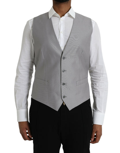  - Light Gray Wool Formal Dress Waistcoat Vest